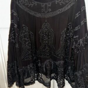 Soft Surroundings Black Lace Blouse